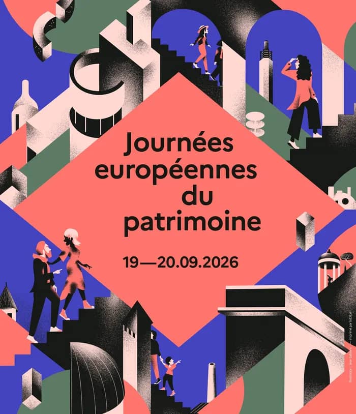 Illustration de l'événement : Visite famille « Sacrée architecture ! » à la Collégiale Saint-Aubin