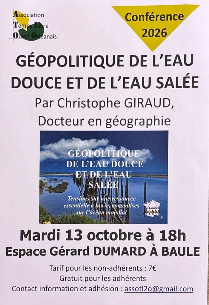 Illustration de l'événement : Géopolitique de l'eau douce et de l'eau salée