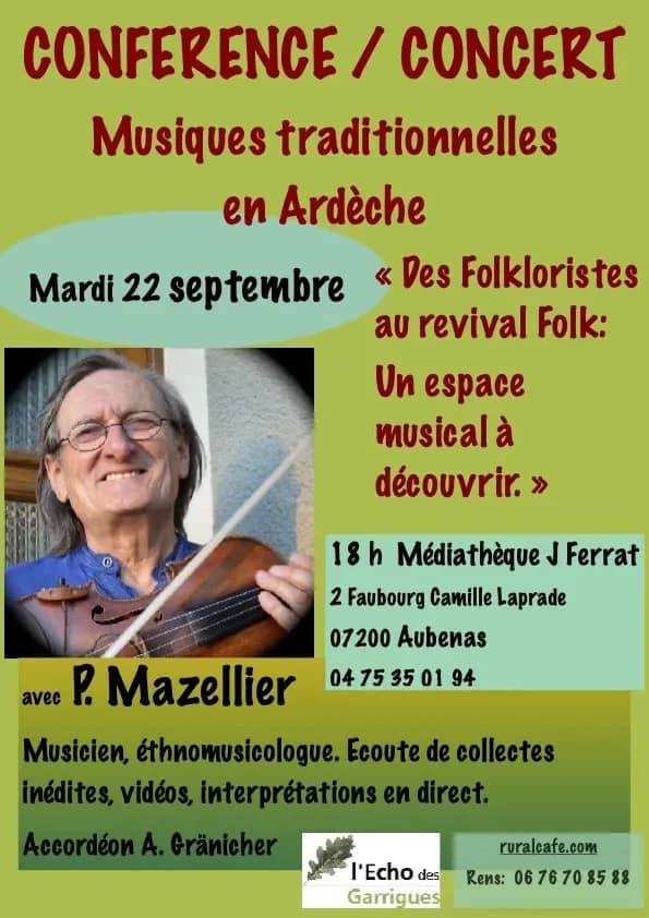 Illustration de l'événement : conference concert Musiques traditionnelles en Ardèche