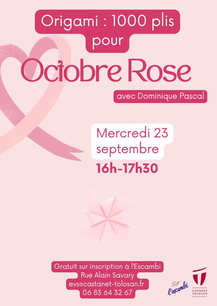 Illustration de l'événement : Origami : 1000 plis pour Octobre Rose avec Dominique