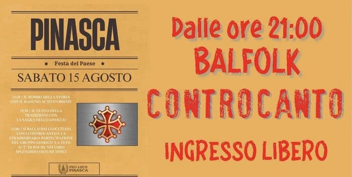 Illustration de l'événement : Festa del Paese a Pinasca e balfok con Controcanto