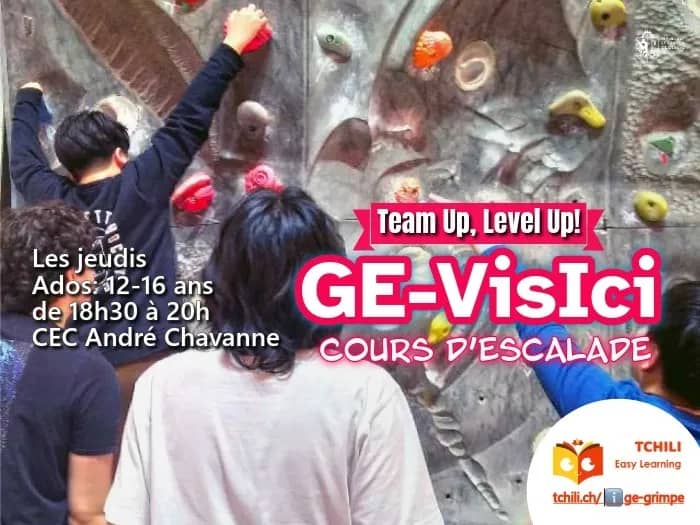 Illustration de l'événement : Cours hebdomadaire d’escalade GE-visIci pour Ados- 1er semestre 2026-2027