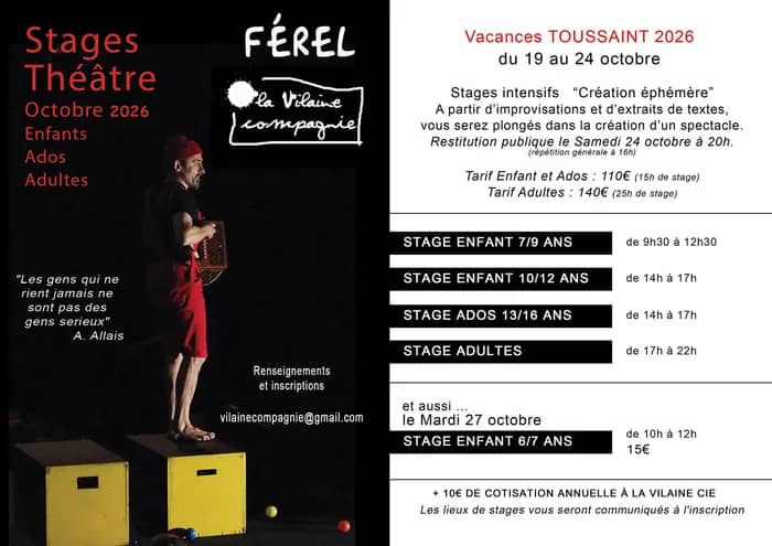 Illustration de l'événement : Stages de théâtre