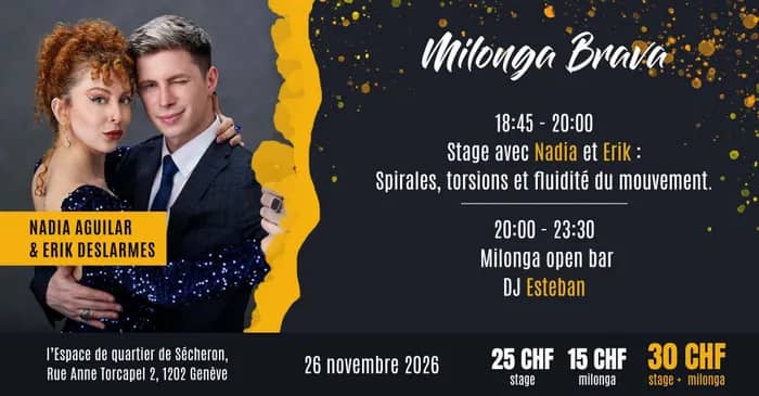 Illustration de l'événement : Milonga Brava avec Nadia Aguilar & Erik Deslarmes