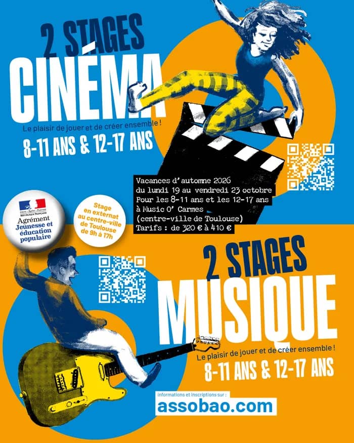 Illustration de l'événement : Stages musique et cinéma ados à Toulouse octobre 2026