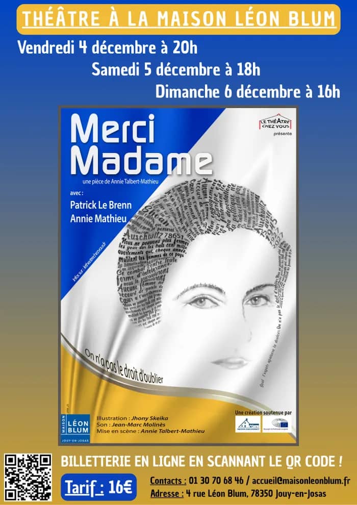 Illustration de l'événement : Pièce de théâtre "Merci Madame" sur Simone Veil