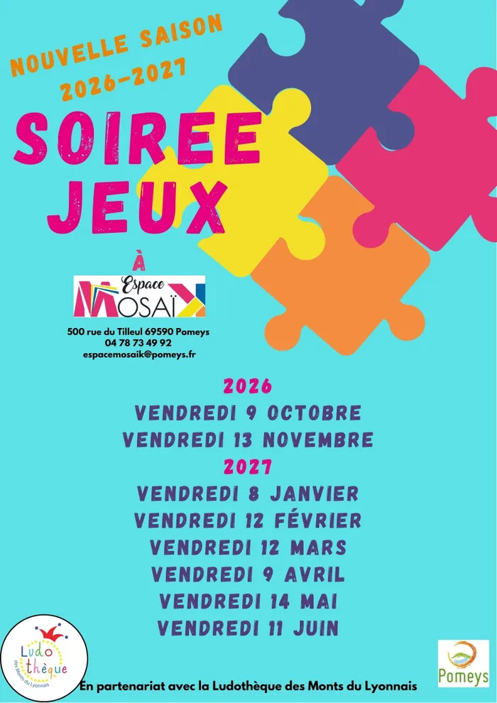 Illustration de l'événement : Dates annuelles pour vos soirées jeux !