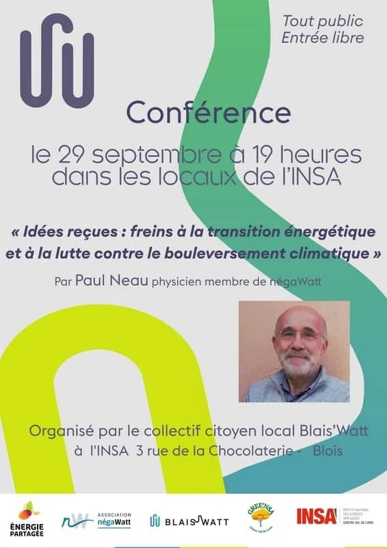 Illustration de l'événement : Conférence négaWatt : « Quels freins à la transition énergétique ? Idées reçues sur les énergies renouvelables »