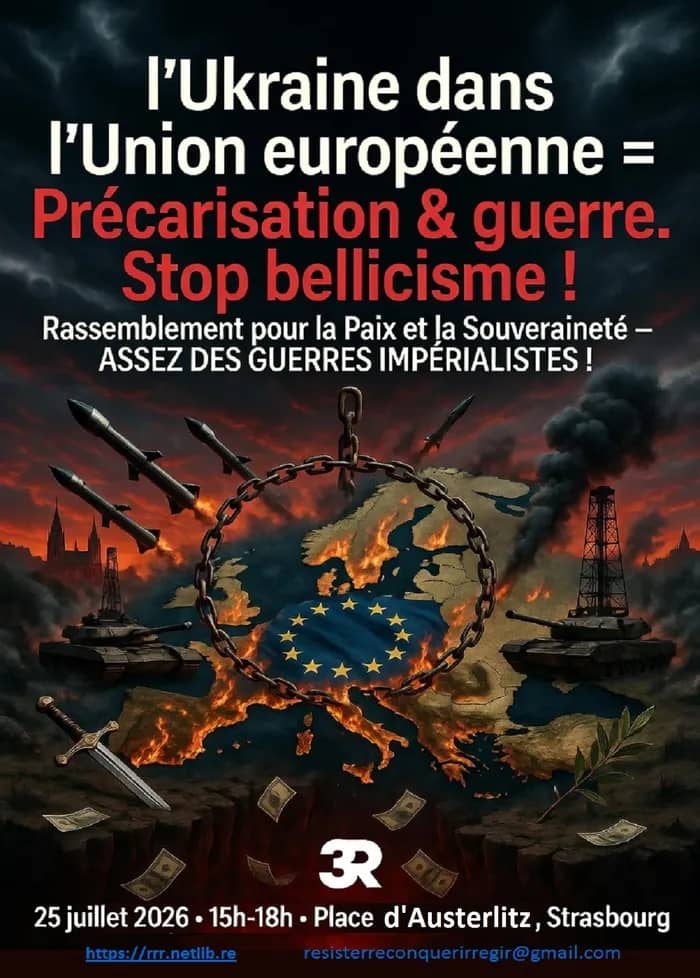 Illustration de l'événement : L’Ukraine dans l’Union-européenne = Précarisation & guerre. Stop bellicisme !
