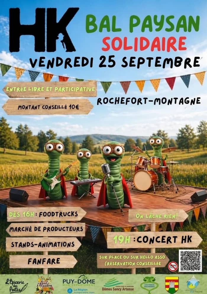 Illustration de l'événement : 25 septembre 2026 - Bal paysan avec HK à Rochefort-Montagne (63)