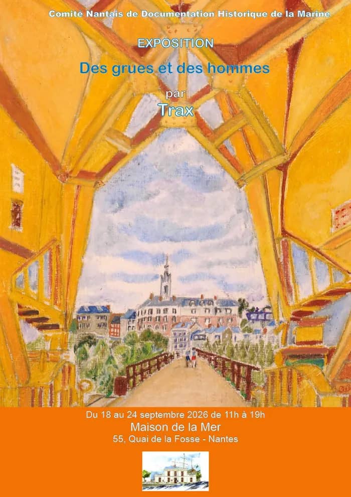 Illustration de l'événement : Exposition de peintures de l'artiste Trax, "Des Grues et des Hommes"