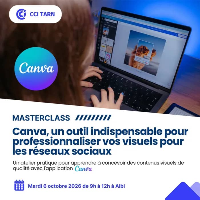 Illustration de l'événement : Canva, un outil indispensable pour professionnaliser vos visuels pour les réseaux sociaux