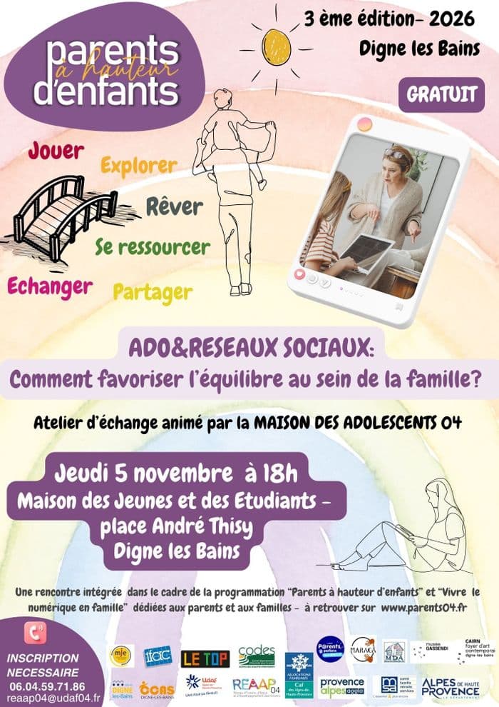Illustration de l'événement : Ado & réseaux sociaux: comment favoriser l'équilibre au sein de la famille?
