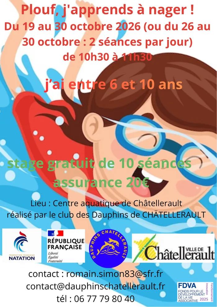 Illustration de l'événement : stage "J'apprends à nager"