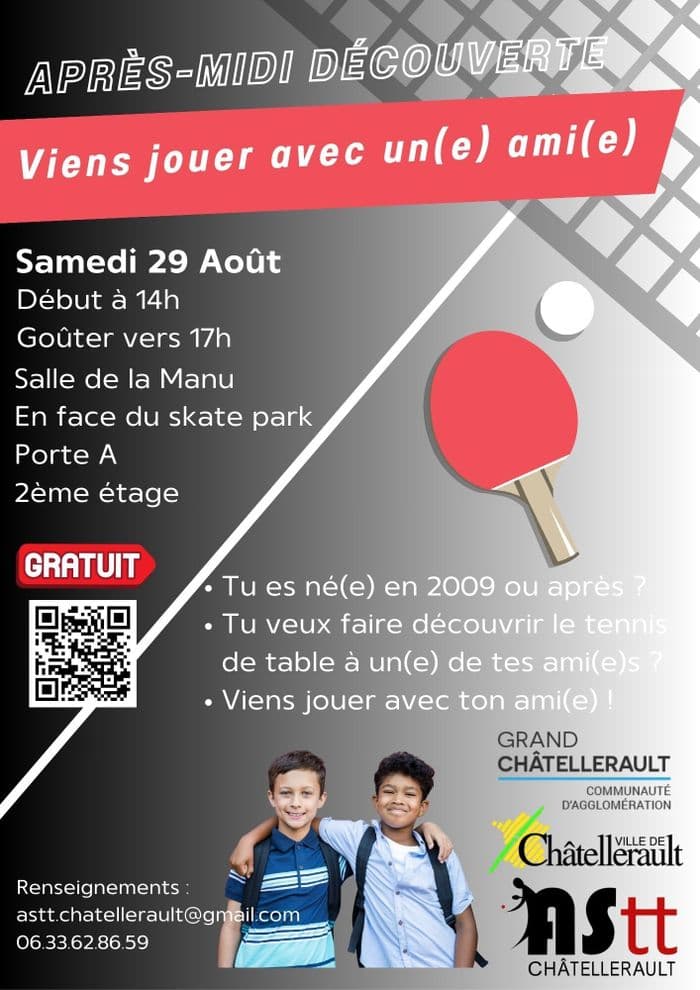 Illustration de l'événement : Découverte du Tennis de Table : Viens jouer avec un(e) ami(e) !