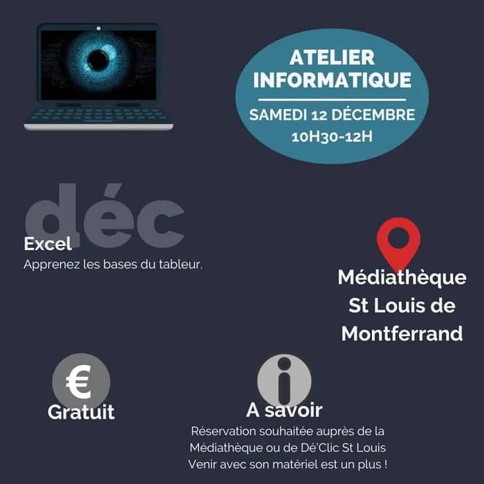 Illustration de l'événement : Atelier informatique avec Déclic' St Louis