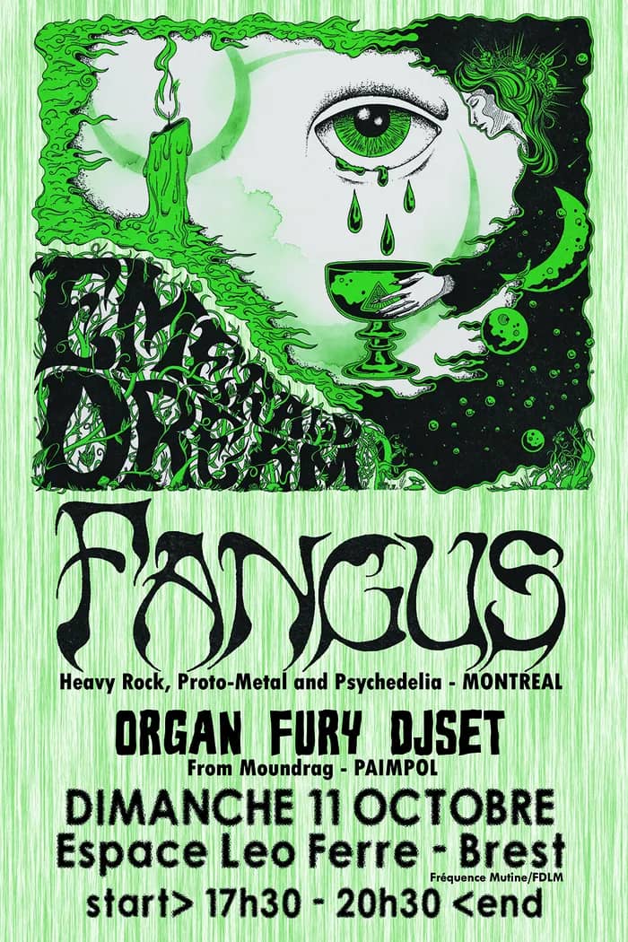 Illustration de l'événement : Fangus (Proto metal/Psych' 70's - Canada) + Organ Fury DJ Set (Moundrag)