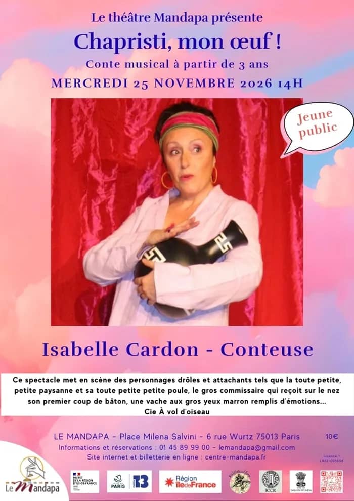 Illustration de l'événement : Chapristi, mon œuf ! Conte musical dès 3 ans