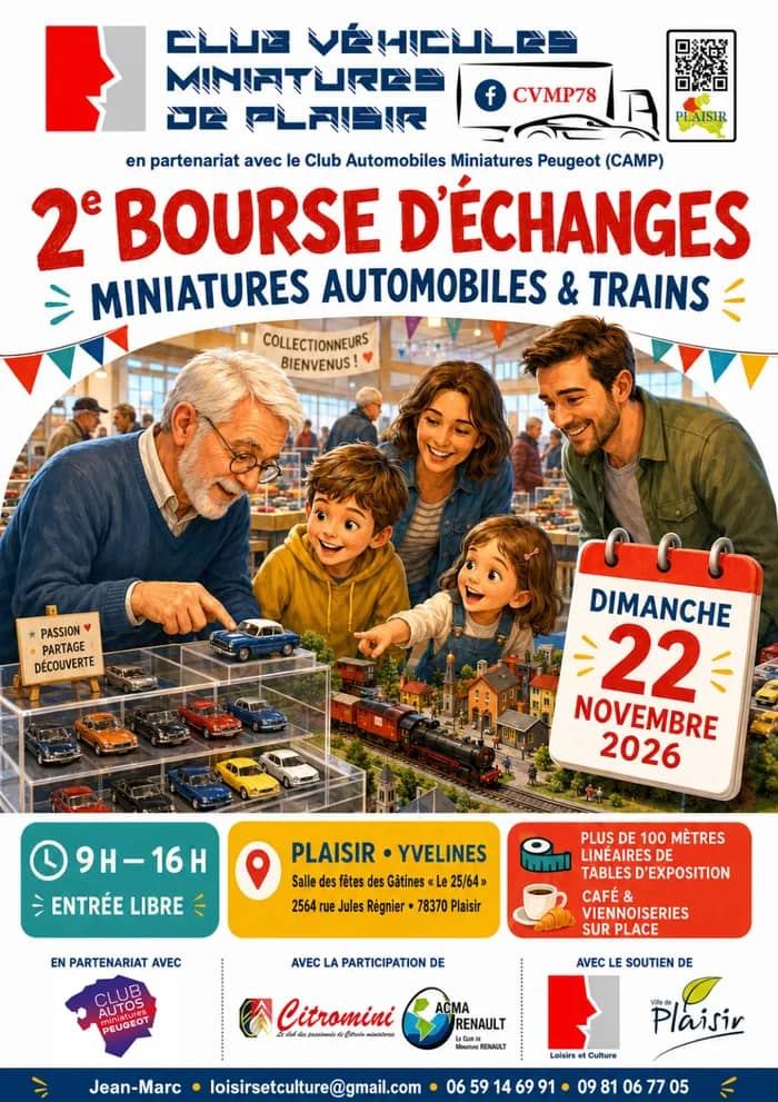 Illustration de l'événement : 2ème Bourse d'échanges Miniatures Autos et trains / Plaisir