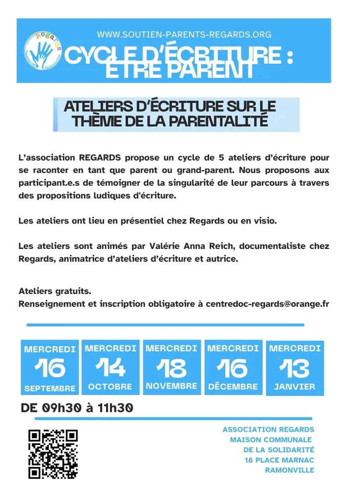 Illustration de l'événement : Cycle ateliers d'écriture sur le thème de la parentalité