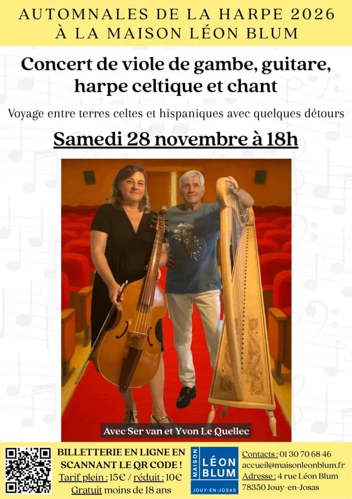 Illustration de l'événement : Concert de viole de gambe, guitare, harpe celtique et chant