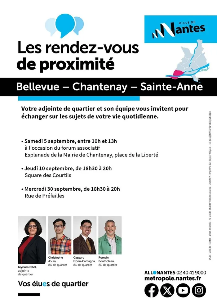 Illustration de l'événement : Les élues et élus à votre rencontre - Quartier Bellevue Chantenay Sainte-Anne