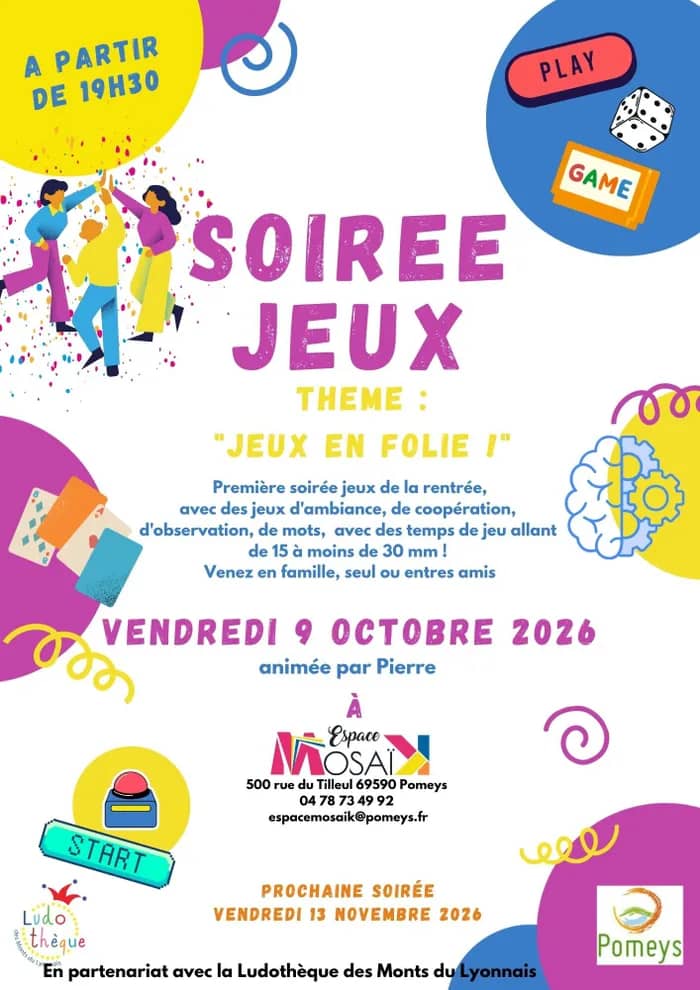 Illustration de l'événement : Soirée Jeux : Jeux en folie !