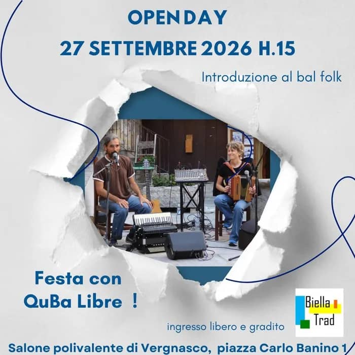 Illustration de l'événement : OPEN DAY Biella Trad + festa con QuBa Libre