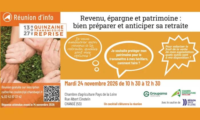 Illustration de l'événement : Réunion d’information - Revenu, épargne et patrimoine : bien préparer et anticiper sa retraite