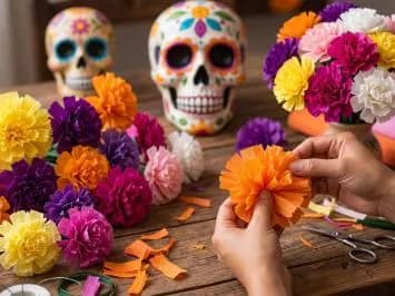 Illustration de l'événement : Atelier créatif "fleurs en papier crépon"