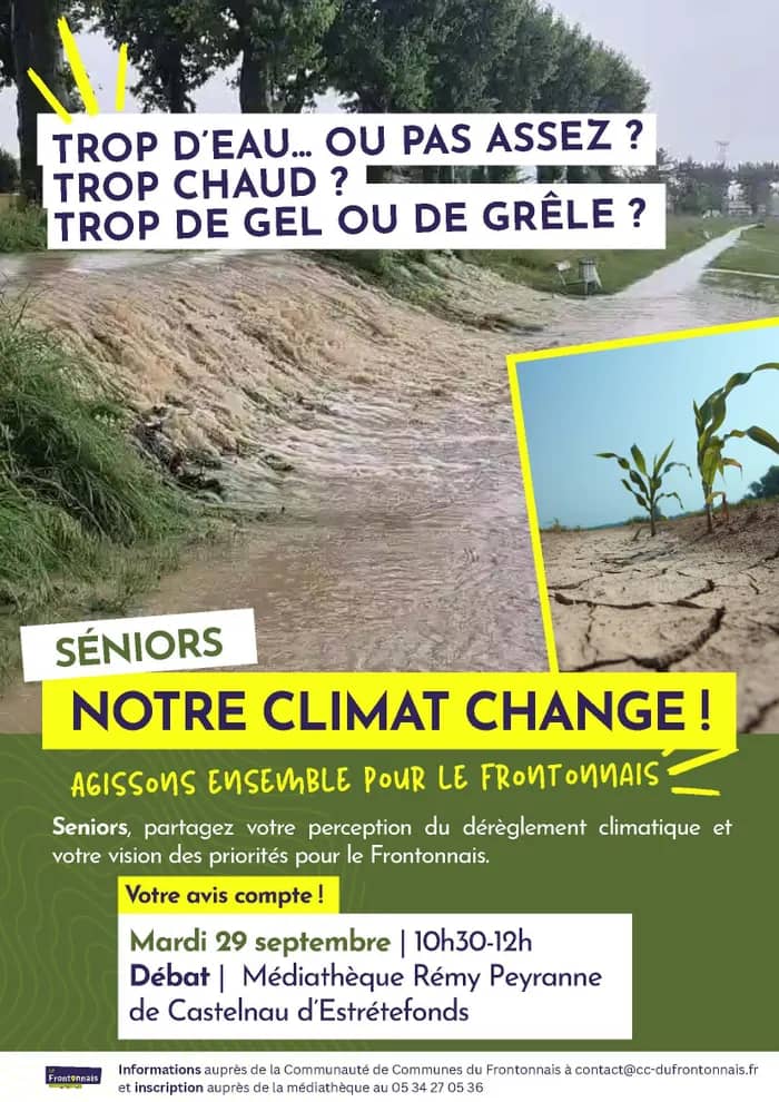 Illustration de l'événement : Notre climat change ! Débat avec les seniors du Frontonnais