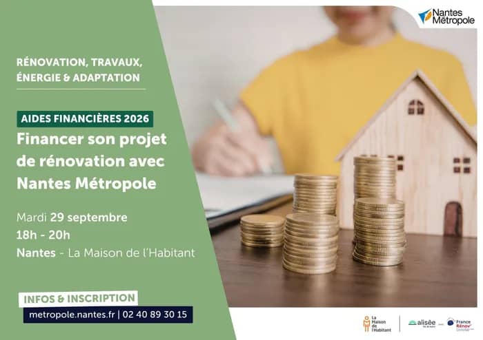 Illustration de l'événement : Aides financières 2026 : financer son projet de rénovation avec Nantes Métropole