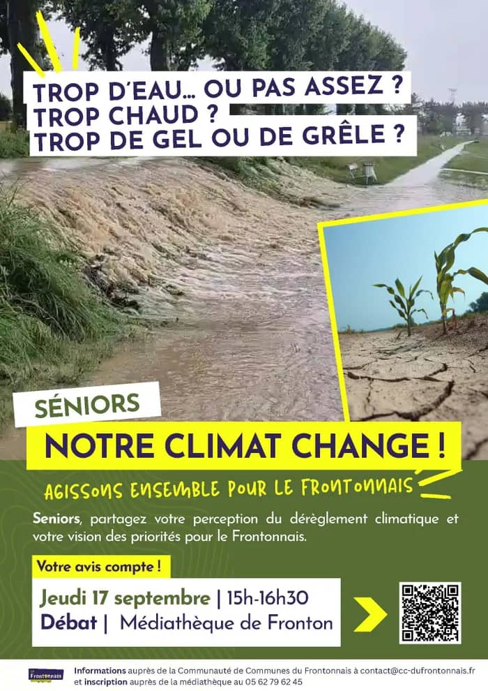 Illustration de l'événement : Notre climat change ! Débat avec les seniors du Frontonnais