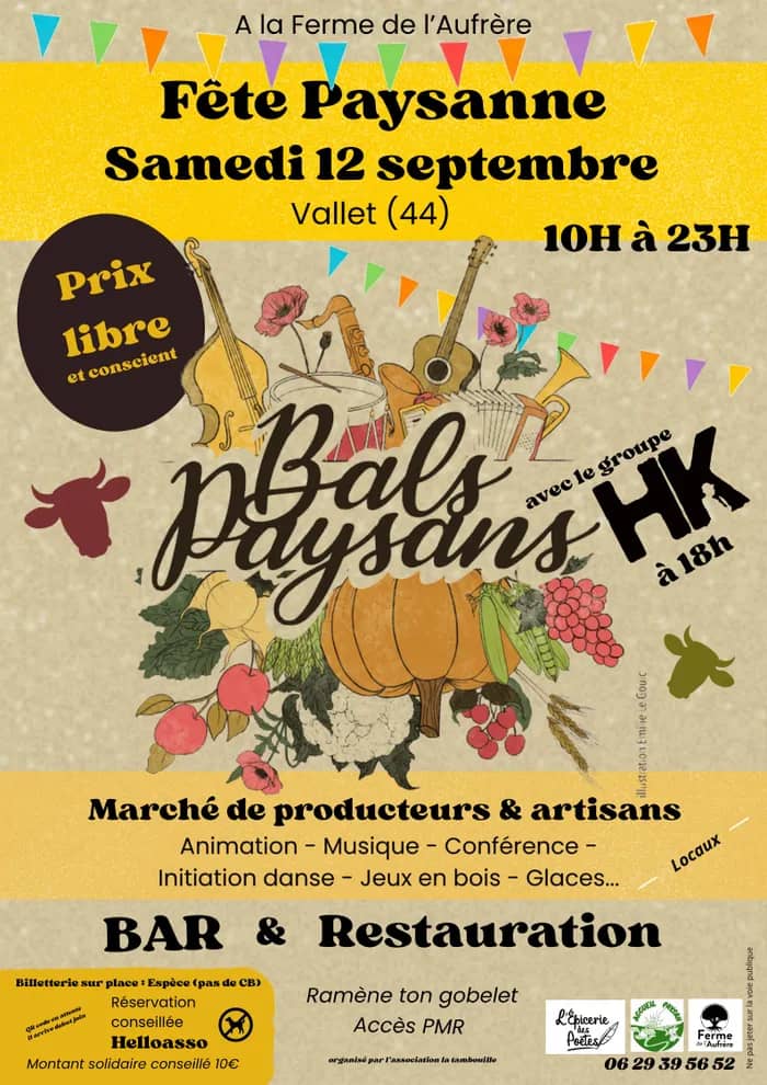 Illustration de l'événement : 12 septembre 2026 - Bal paysan avec HK à Vallet (44)