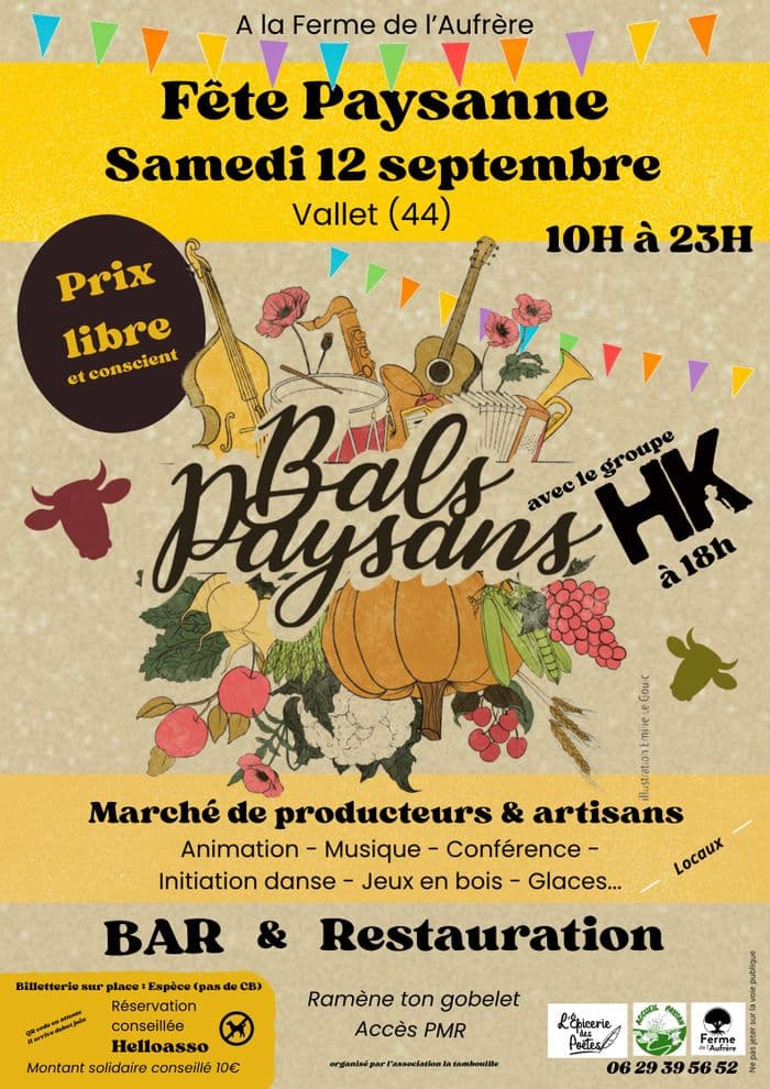 Illustration de l'événement : 12 septembre 2026 - Bal paysan avec HK à Vallet (44)