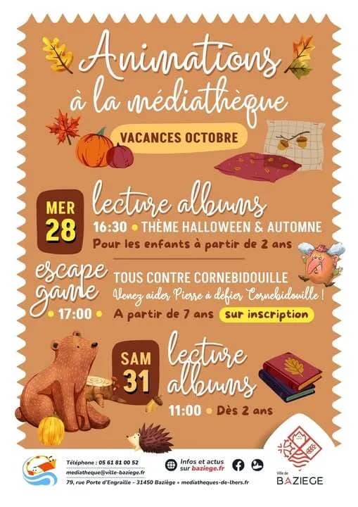 Illustration de l'événement : Animations d'automne à la Médiathèque de Baziège
