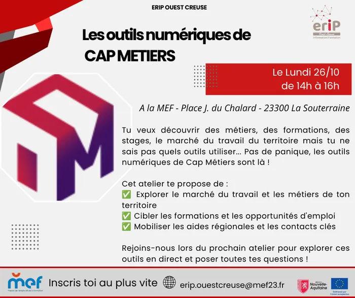 Illustration de l'événement : Les outils numériques de CAP Métiers