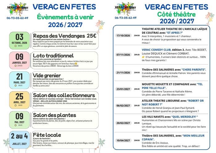 Illustration de l'événement : VERAC - PROGRAMME 2026-2027
