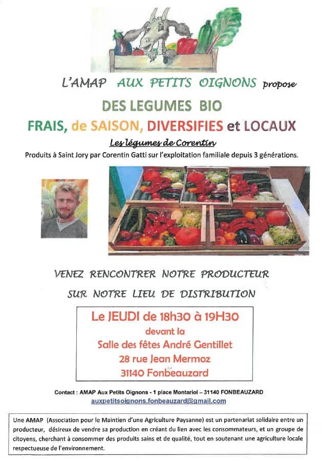 Illustration de l'événement : Association AMAP et les légumes Bio - Les jeudis
