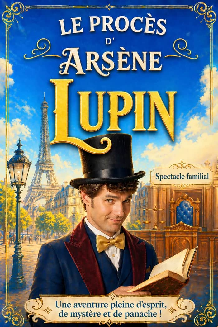 Illustration de l'événement : Le Procès d’Arsène Lupin – un seul en scène drôle et musical