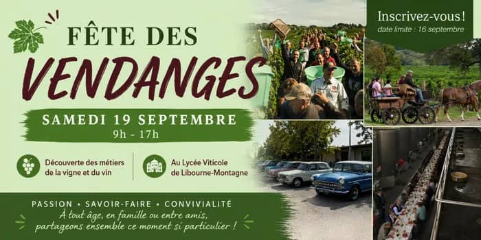 Illustration de l'événement : Fête des vendanges du Lycée viticole de Libourne Montaigne
