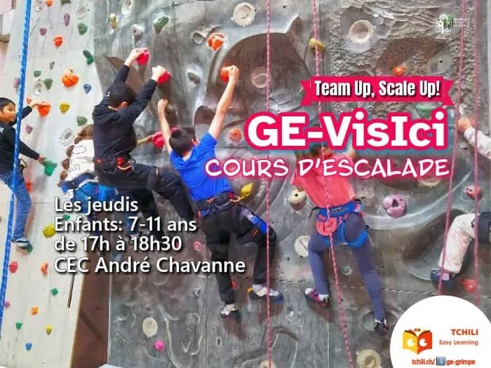Illustration de l'événement : Cours hebdomadaire d’escalade GE-visIci pour enfants- 1er semestre 2026-2027