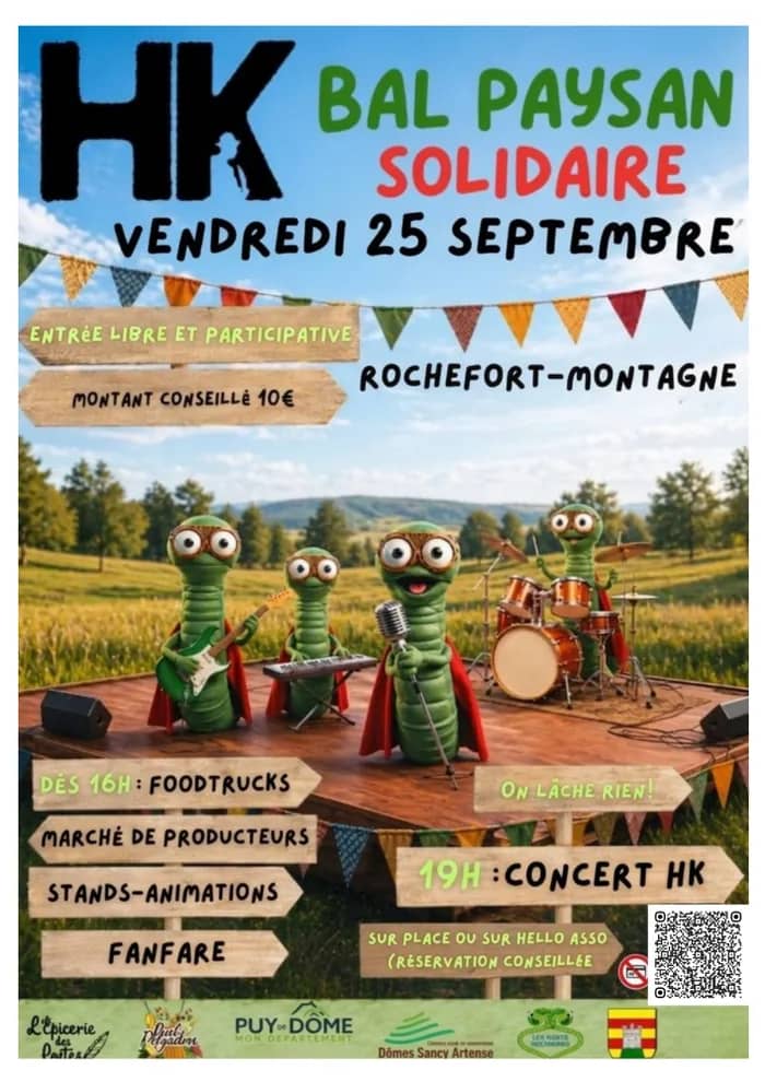 Illustration de l'événement : 25 septembre 2026 - Bal paysan avec HK à Rochefort-Montagne (63)