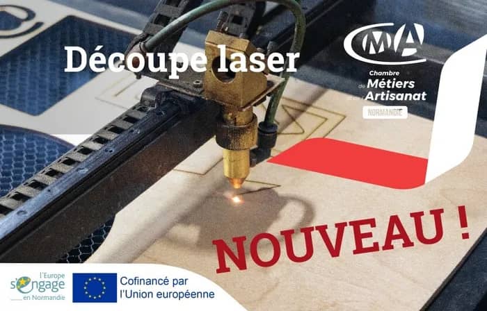 Illustration de l'événement : Atelier découverte de la découpe et gravure laser à la CMA Normandie au Havre (76)