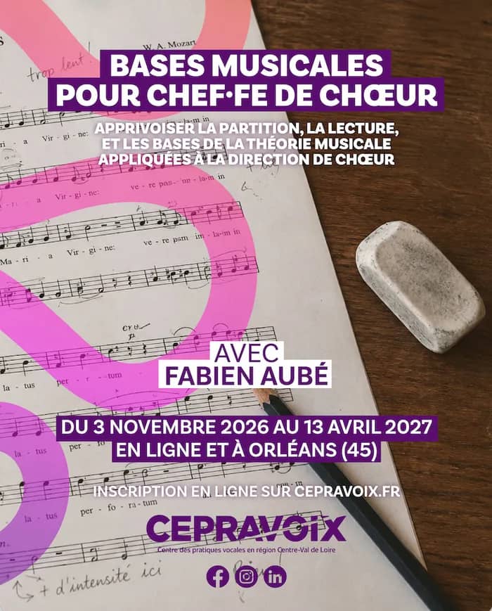 Illustration de l'événement : Formation - Bases musicales pour chef·fe de chœur