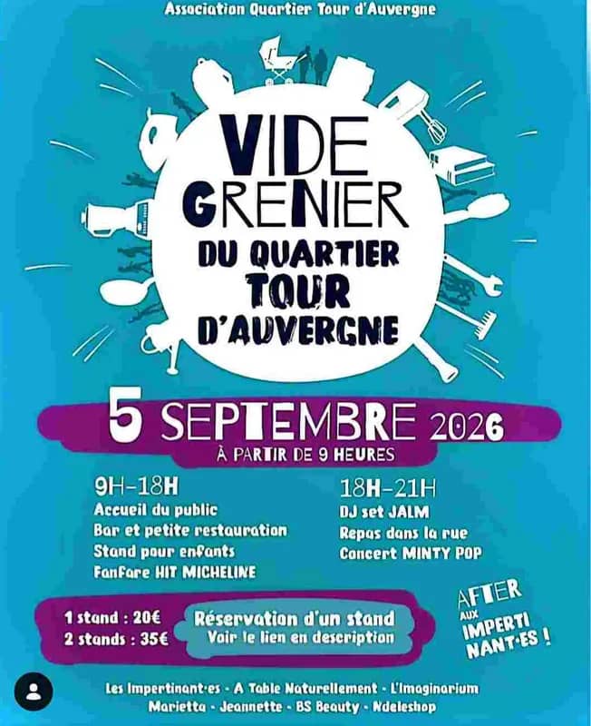 Illustration de l'événement : Vide-grenier du quartier Tour d'Auvergne