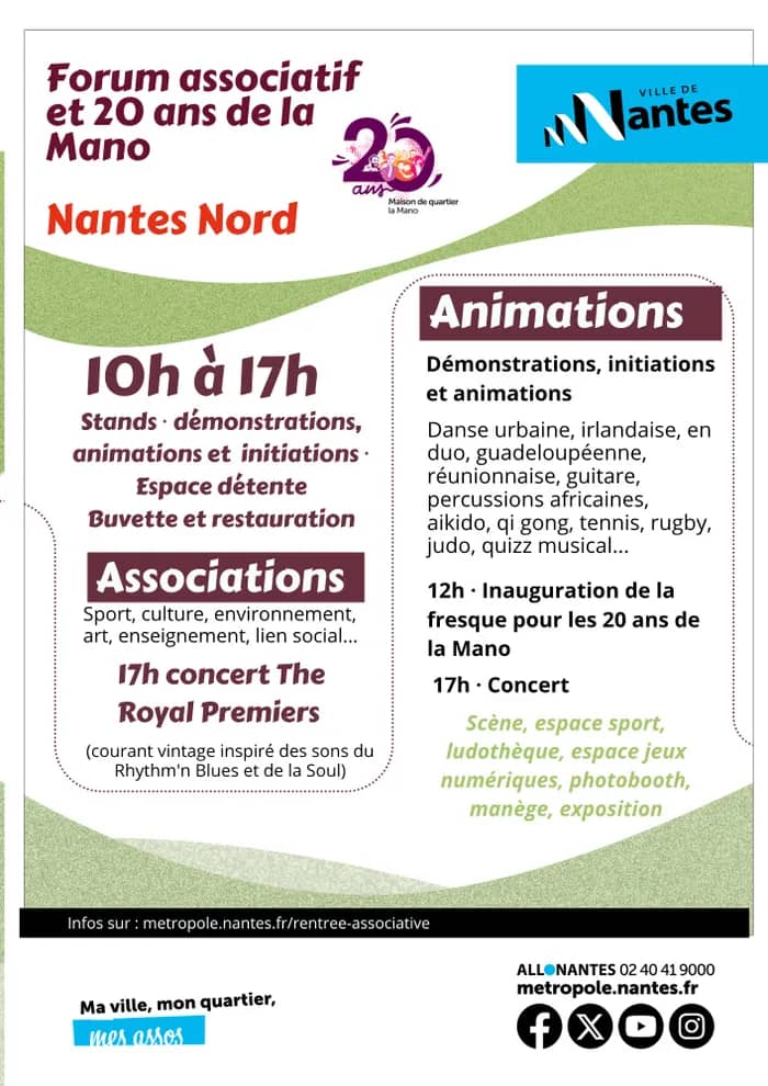 Illustration de l'événement : Forum des associations, 20 ans de la maison de quartier La Mano et inauguration de la fresque
