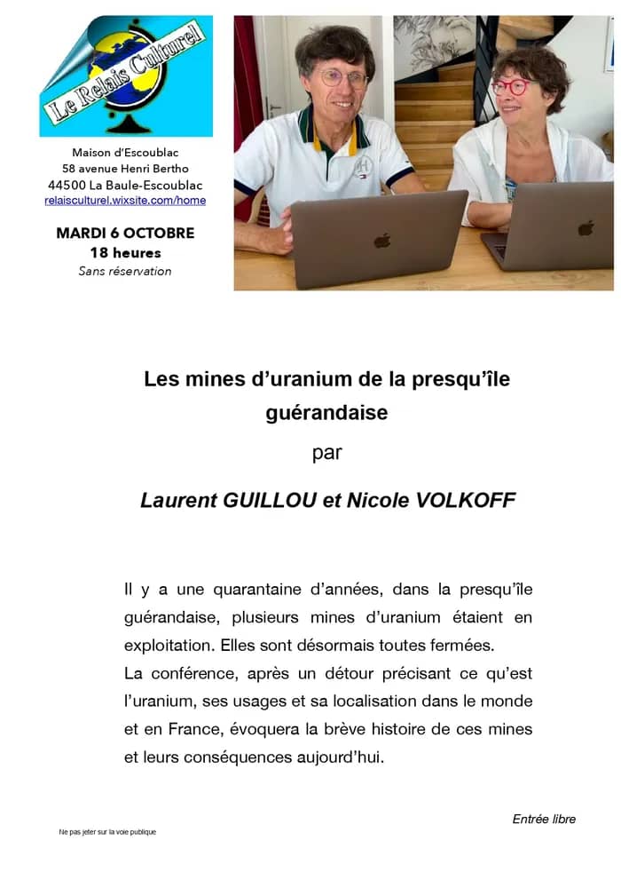 Illustration de l'événement : Conférence - Les mines d’uranium de la presqu’île guérandaise