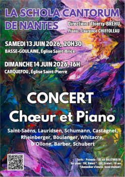 Illustration de l'événement : La SCHOLA CANTORUM DE NANTES Concert Chœur et Piano
