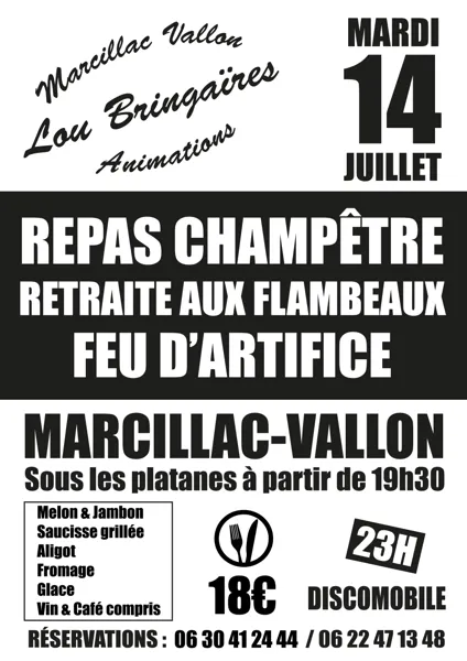 Illustration de l'événement : Festivités du 14 Juillet - Marcillac-Vallon